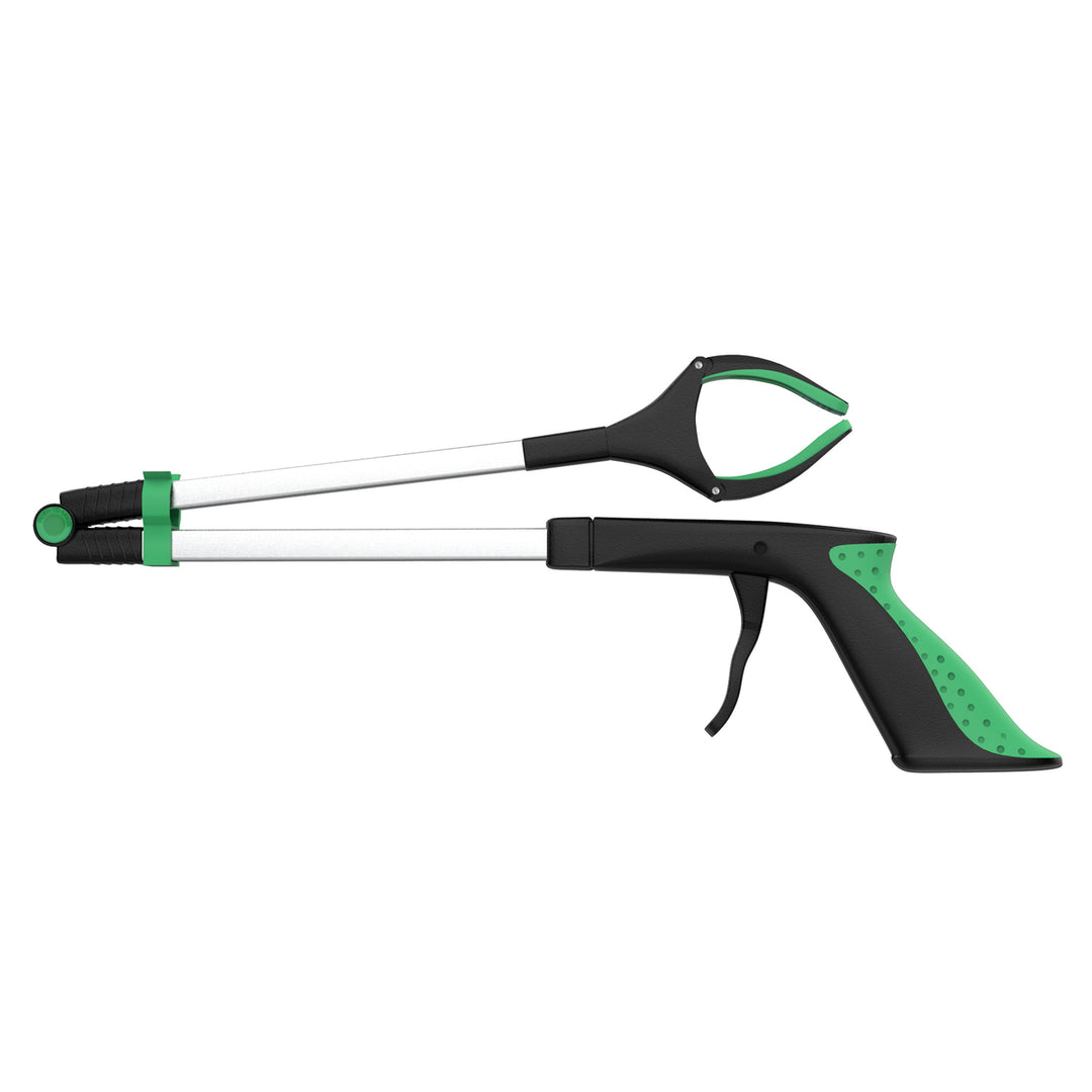 Grabber Reacher Tool 32 Inch Foldable Rubber Grip Pickup Stick Black Green Image 1