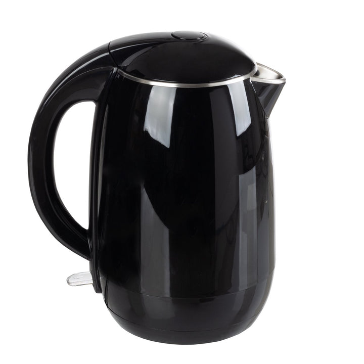 Electric Kettle 1.8L Black Stainless Steel Rapid Boil Auto Shut Off Heater Image 1