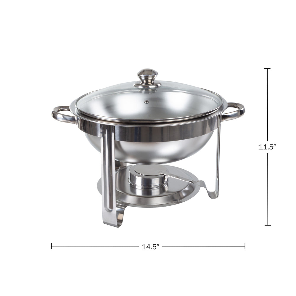 Round 5 QT Chafing Dish Buffet Set Food Warmers for Parties Stainless Steel Image 2