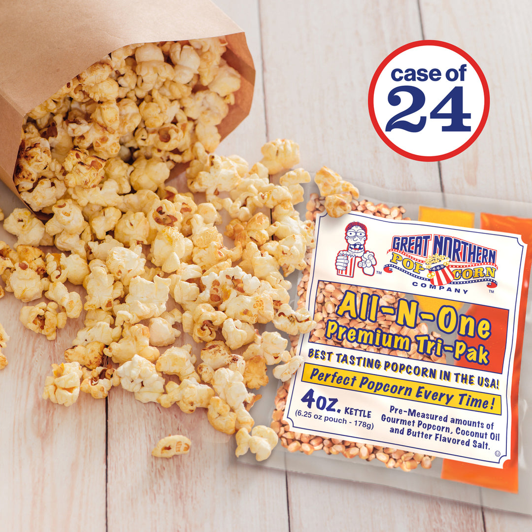 Great Northern Popcorn 24 Pack 4oz Popcorn Portion Packs Oil Salt Just Pour Image 1