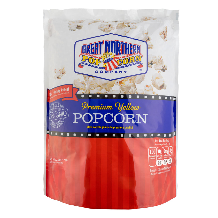 Premium Yellow Popcorn Kernels 12.5lbs Resealable Bag Gourmet Bulk Popping Corn Image 1