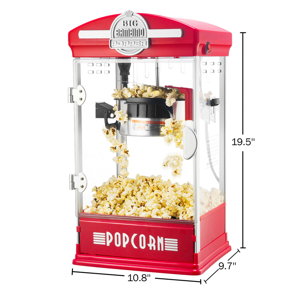 Big Red Retro Popcorn Machine 4 Ounce Countertop Stainless Steel Home Theater Image 2