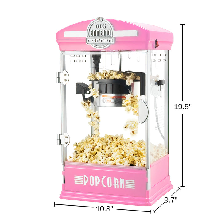 Counter Top Retro Style 4 Ounce Home Big Pink Popcorn Machine Image 2
