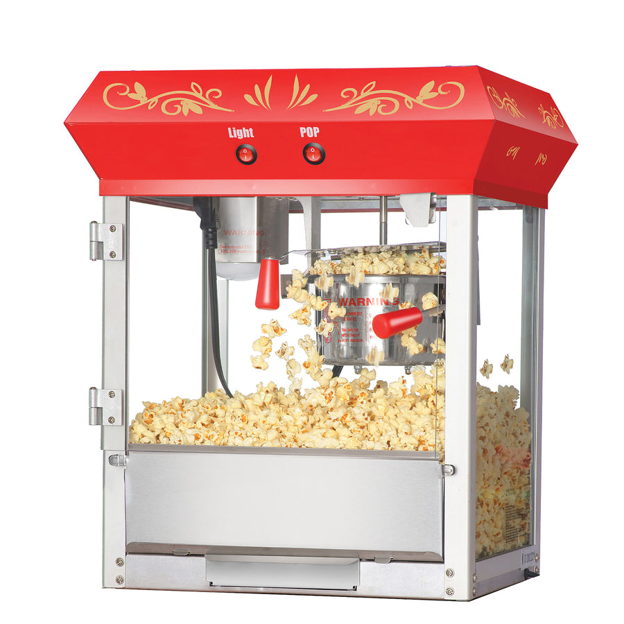 Foundation Popcorn Machine 1.5-Gallon Countertop Popper 6oz Kettle Drawer Tray Image 1