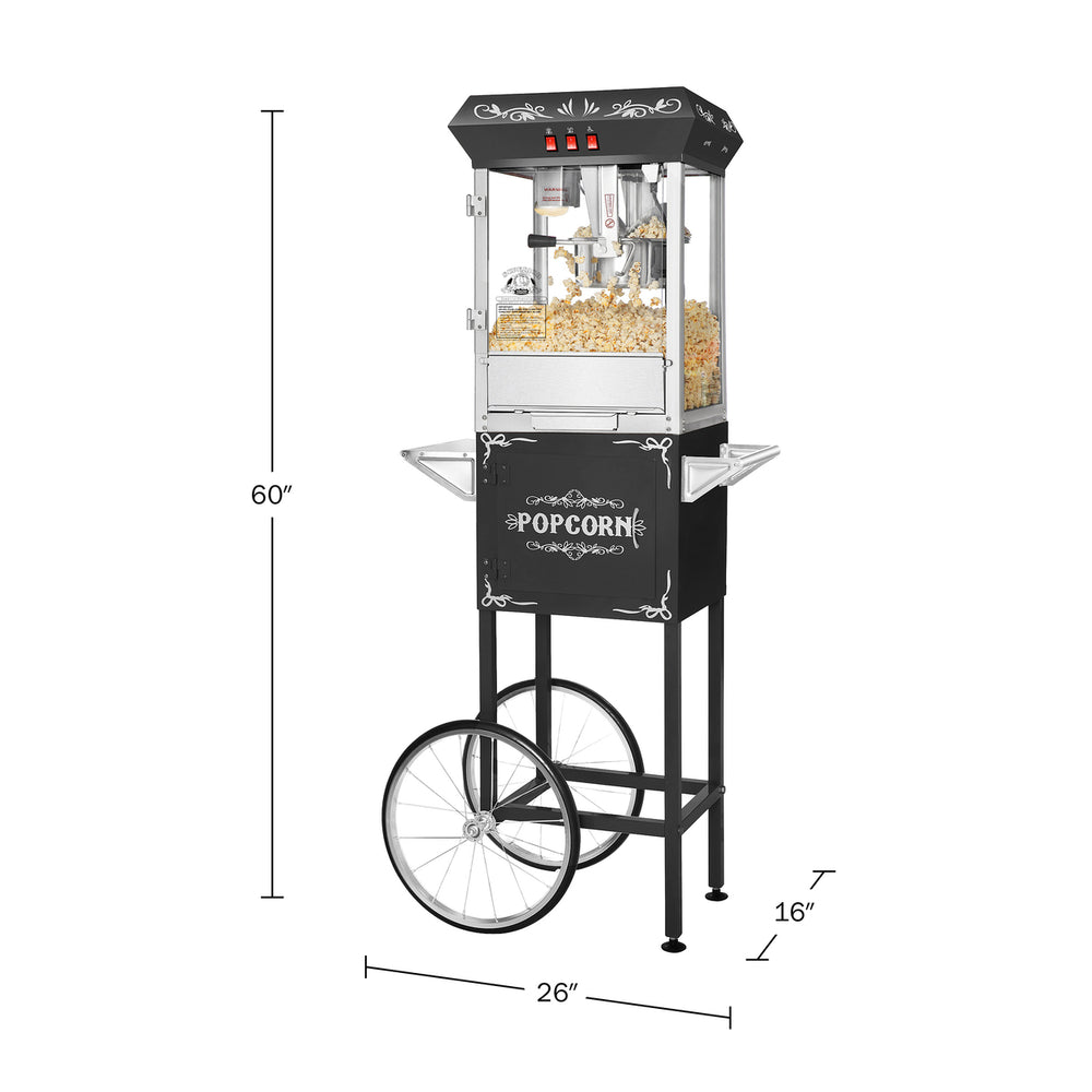 Popcorn Machine with Cart ? 8oz Popper Electric Kettle Appliance Image 2
