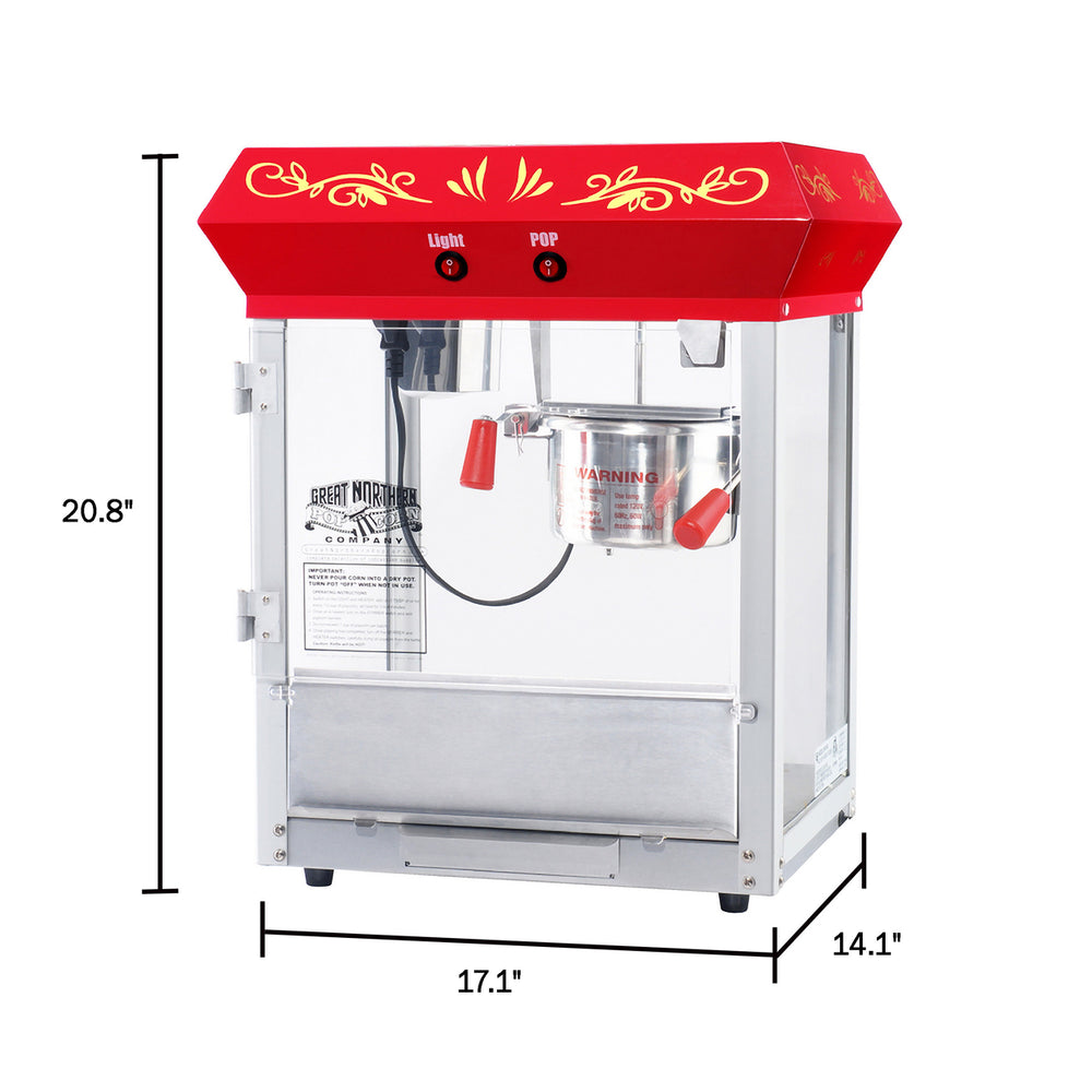 Foundation Popcorn Machine 1.5-Gallon Countertop Popper 6oz Kettle Drawer Tray Image 2