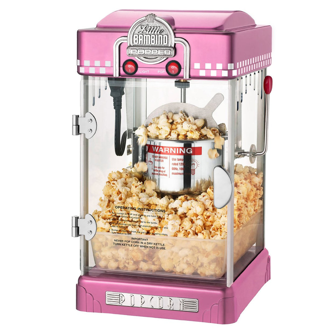 Little Bambino Popcorn Machine2.5oz KettleSpoonScoop25 BagsPink Image 1