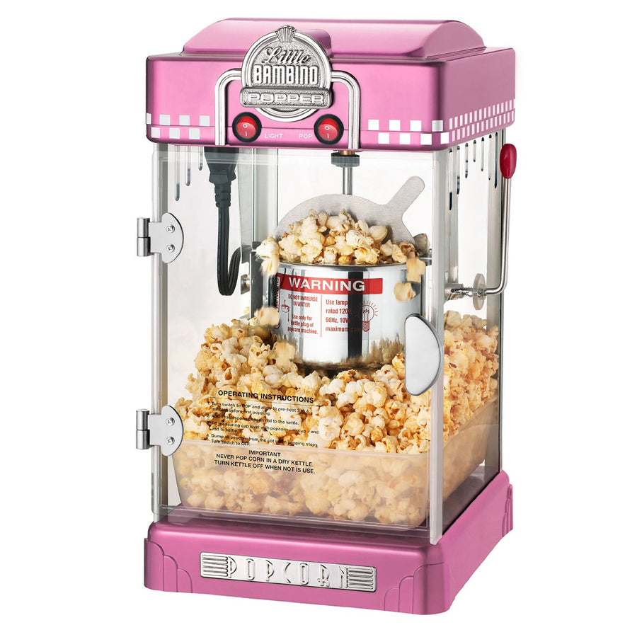 Little Bambino Popcorn Machine2.5oz KettleSpoonScoop25 BagsPink Image 1