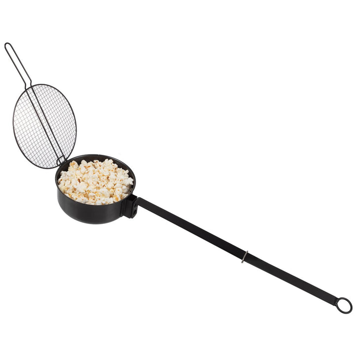 Campfire Popcorn Popper Old Fashioned Popcorn Maker Handle Camping GearBlack Image 1