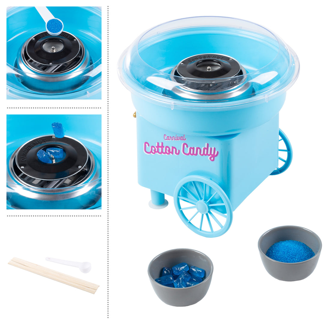 Cotton Candy Machine Countertop Blue with Scoop and 10 Serving Sticks Image 3