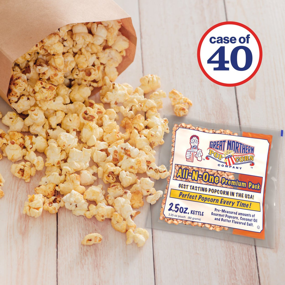 2.5oz Popcorn 40-Pack All-in-One Packs with Kernels Salt and Oil Image 1