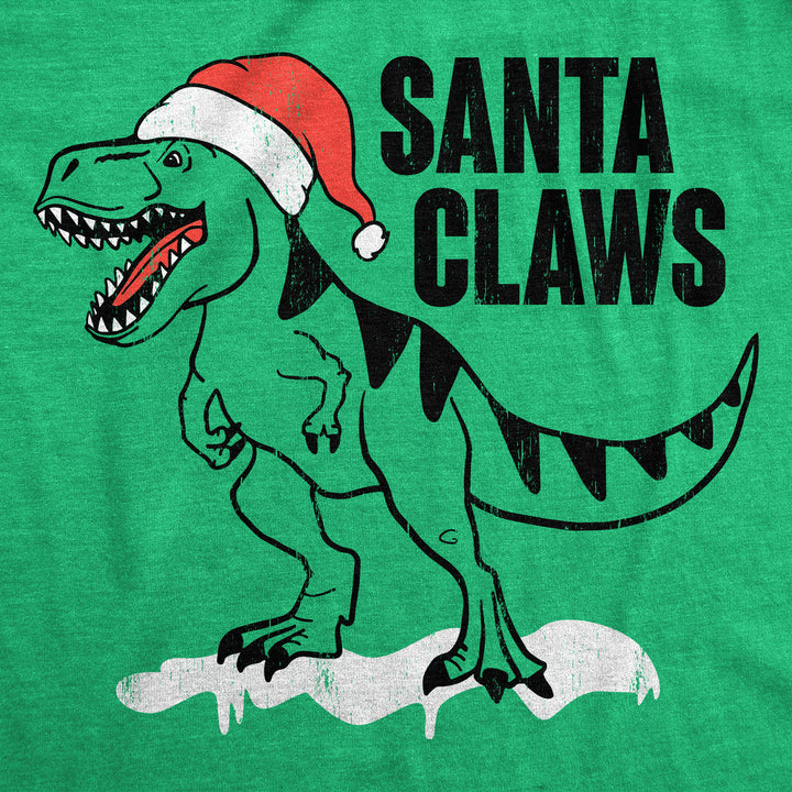 Mens Santa Claws T Shirt Funny Xmas Dino T Rex Joke Tee For Guys Image 2