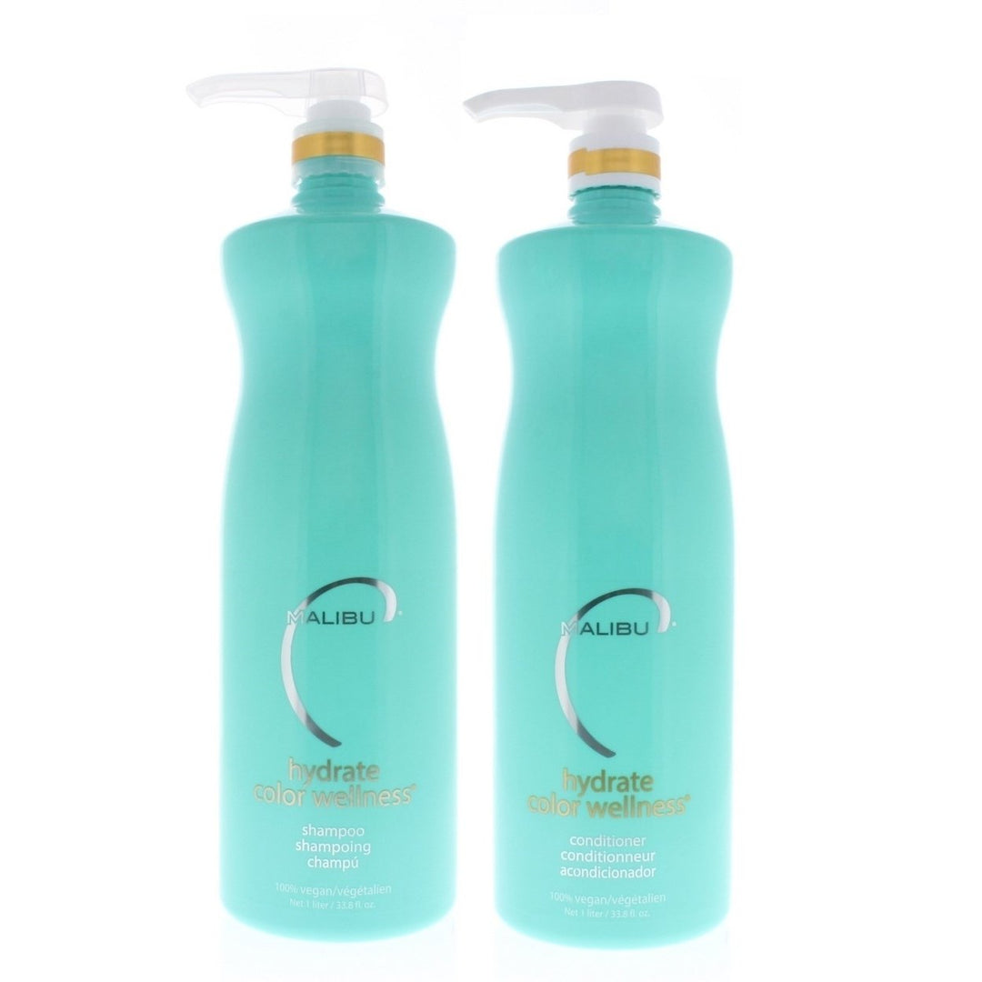 Malibu C Hydrate Color Wellness Shampoo and Conditioner 33.8oz/1 Liter Duo Image 1