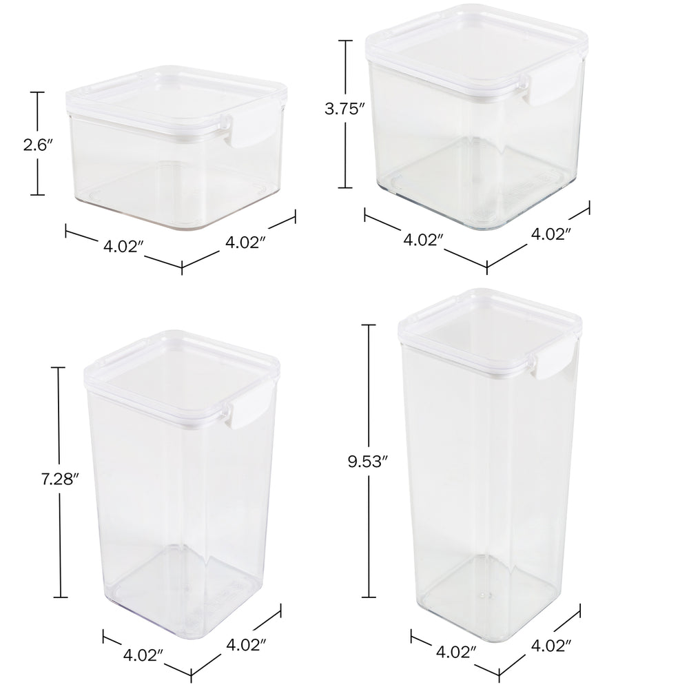 Clear Food Storage Containers 6 Pc Pantry Organizer Secure Lids Image 2