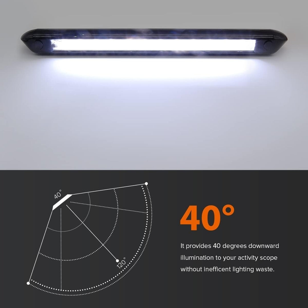 LED Rv Camper Awning Lights 12V Light Bar For Motorhome Black Shell Strip Lamp Image 4