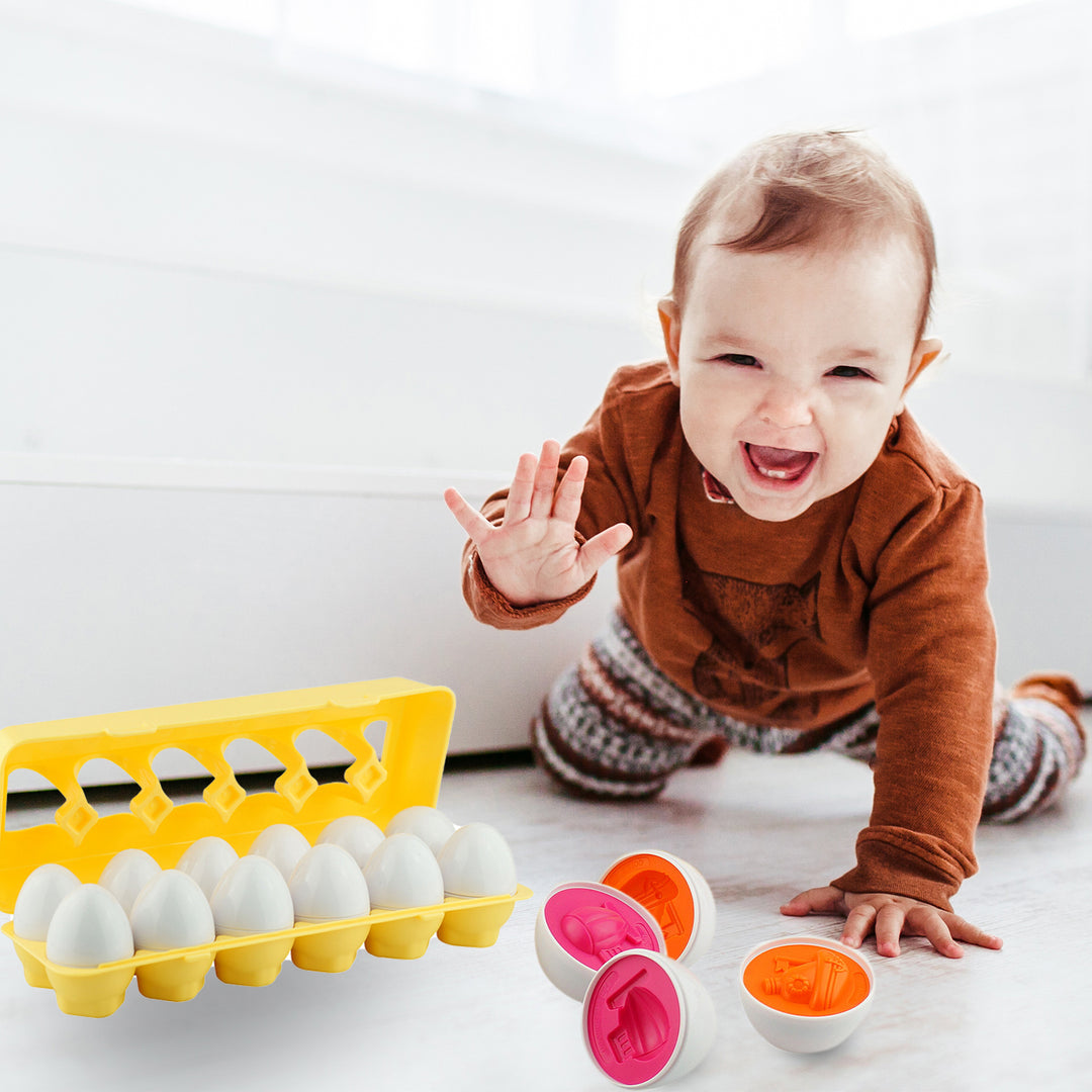 Dimple Fun Egg Matching Toy Set 60 Eggs Toddler STEM Shape Number Dinosaur Image 3