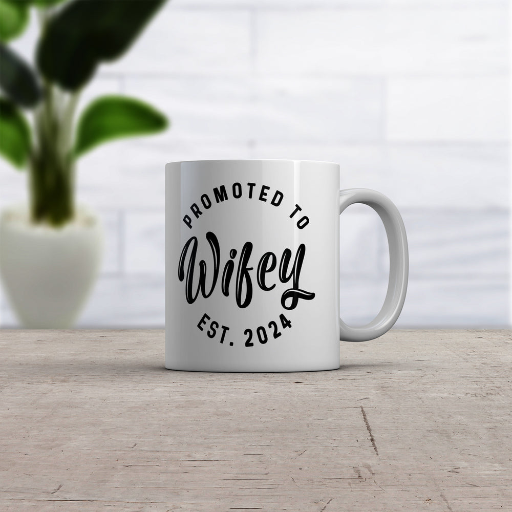 Promoted To Wifey 2024 Mug Funny Family Wedding Announcement Coffee Cup-11oz Image 2