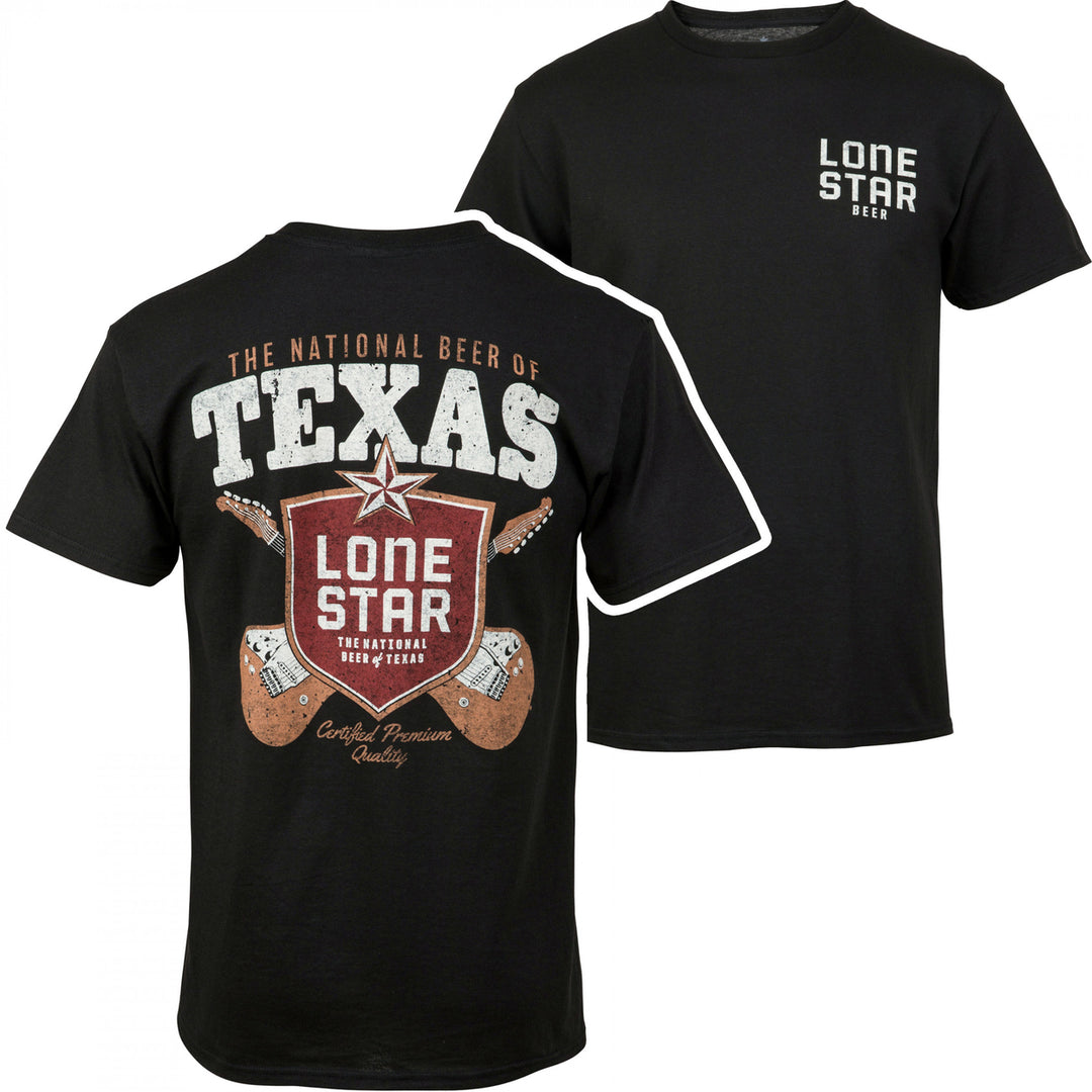 Lone Star Beer Texas Tunes Front and Back Print T-Shirt Image 1