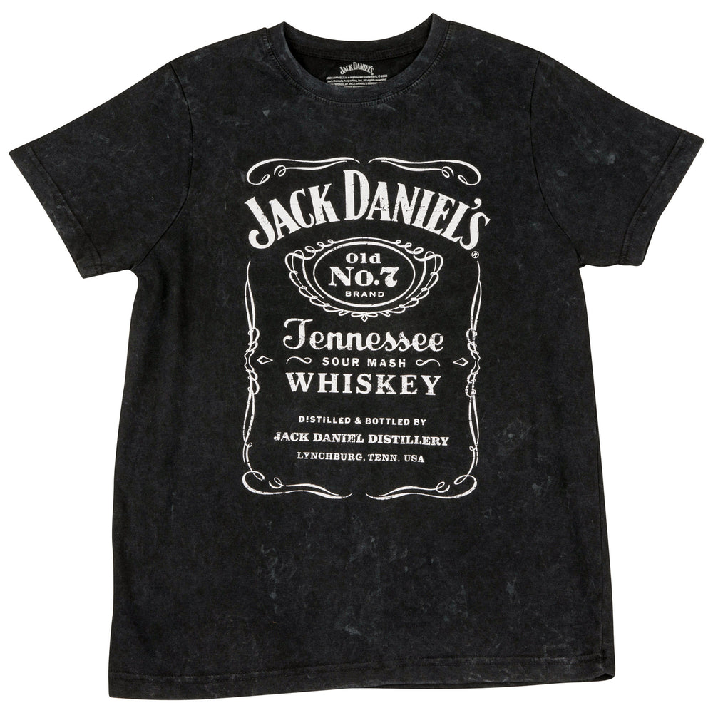 Jack Daniels Label Womens Mineral Wash T-Shirt Image 2