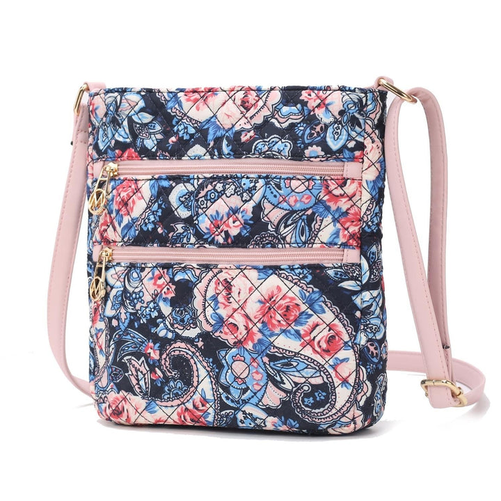 MKF Collection Lainey Quilted Cotton Botanical Pattern Multi-Functional Shoulder Bag Womens Crossbody by Mia K Image 3