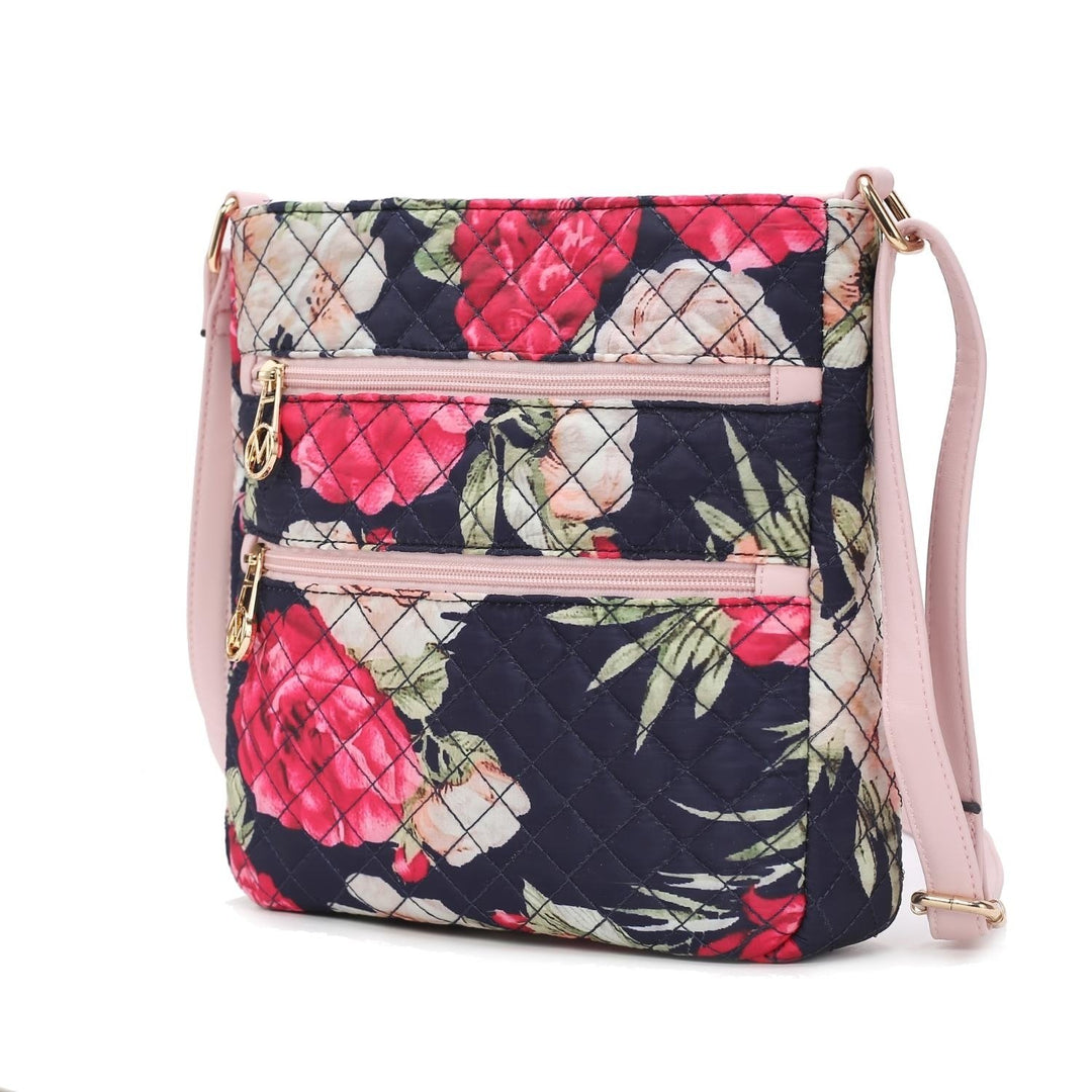 MKF Collection Lainey Quilted Cotton Botanical Pattern Multi-Functional Shoulder Bag Womens Crossbody by Mia K Image 4