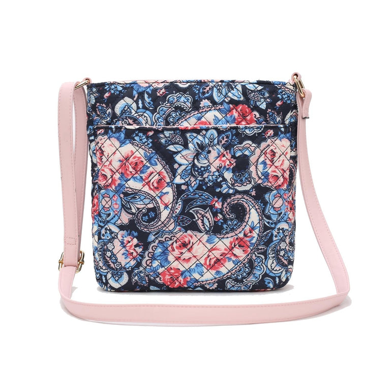 MKF Collection Lainey Quilted Cotton Botanical Pattern Multi-Functional Shoulder Bag Womens Crossbody by Mia K Image 8