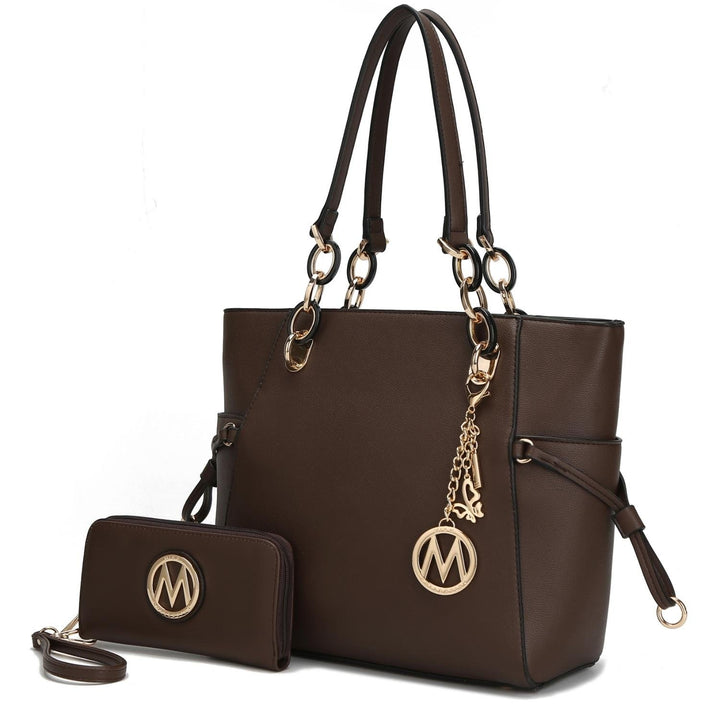 MKF Collection Yale Tote Bag with Wristlet Wallet Vegan Leather Shoulder Bag Handbag Purse by Mia K Image 1