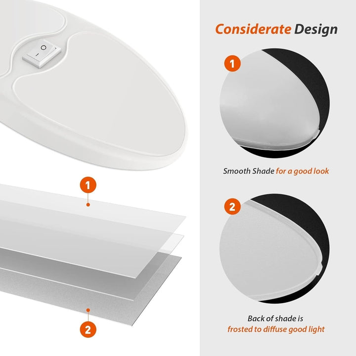 12V 9Inch LED Ceiling Light Warm White 450 Lumens RV Interior Fixture with Switch Image 4