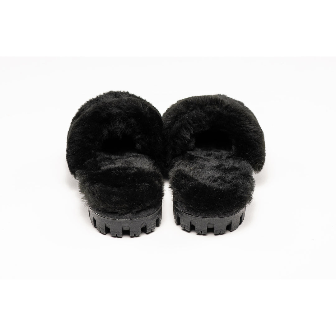 Natural Fashion Charlotte Suede Women Slippers Black 100% Sheepskin Indoor Outdoor Image 2