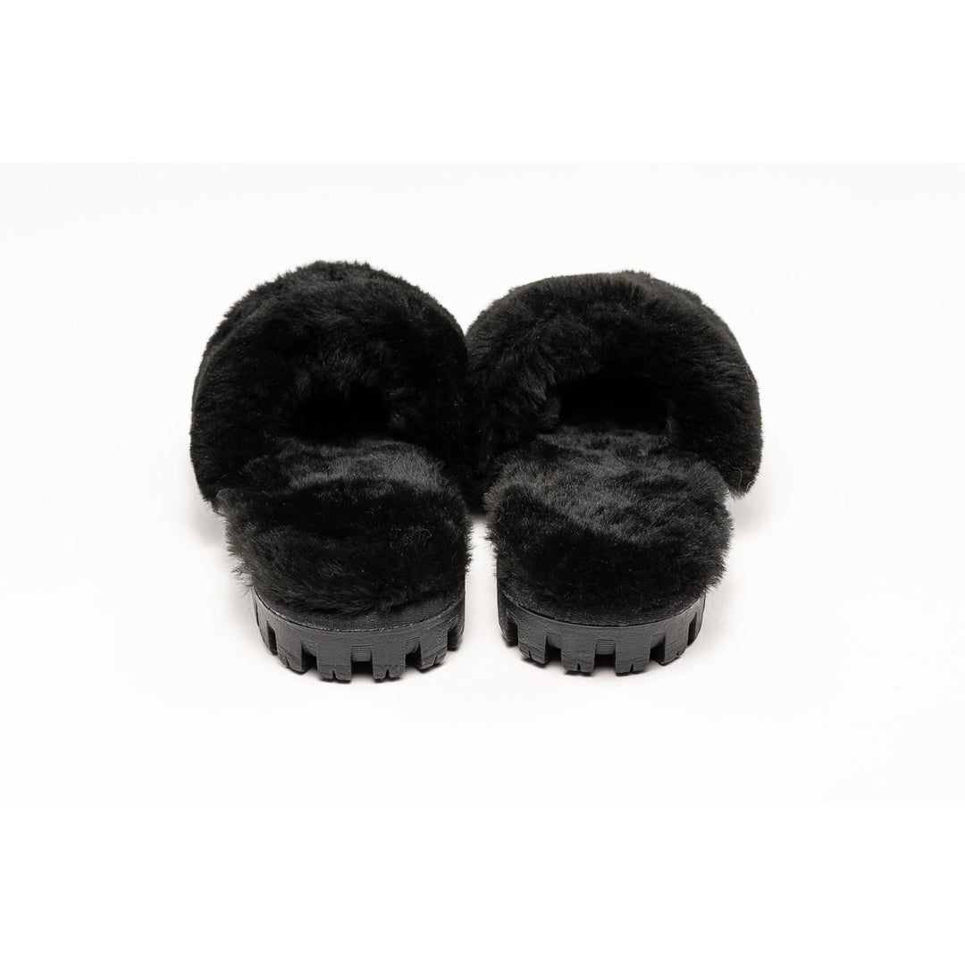 Natural Fashion Charlotte Suede Women Slippers Black 100% Sheepskin Indoor Outdoor Image 8