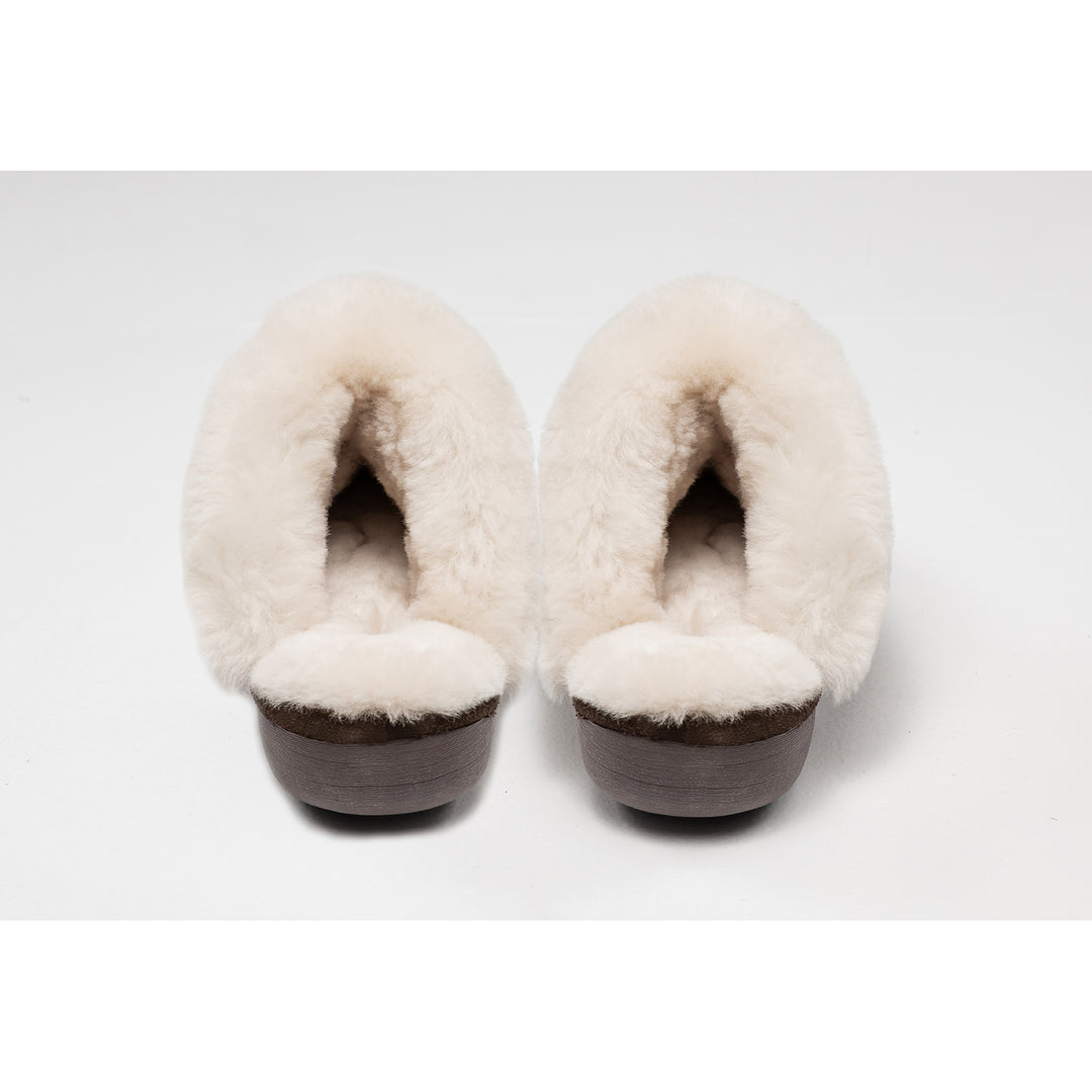 Natural Fashion Marilyn Suede Women Slippers 1-Piece Espresso Sheepskin Comfort Image 2