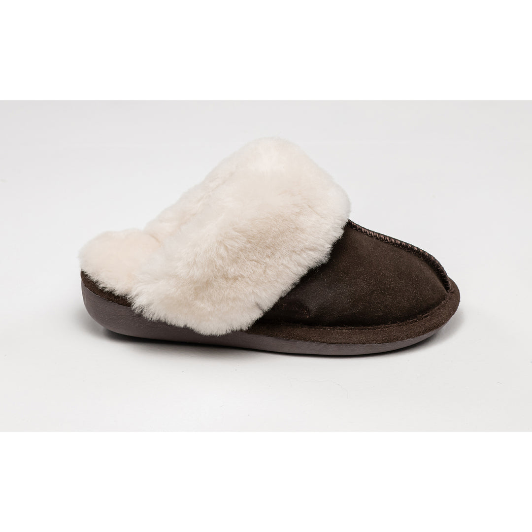 Natural Fashion Marilyn Suede Women Slippers 1-Piece Espresso Sheepskin Comfort Image 3