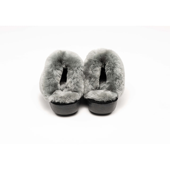 Natural Fashion Marilyn Black Suede Women Slippers 1-Piece Sheepskin Slides Image 3