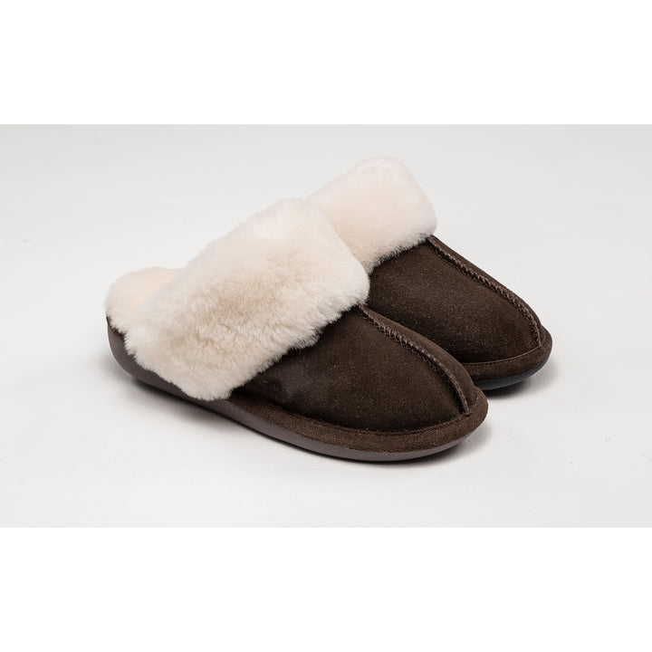 Natural Fashion Marilyn Suede Women Slippers 1-Piece Espresso Sheepskin Comfort Image 7