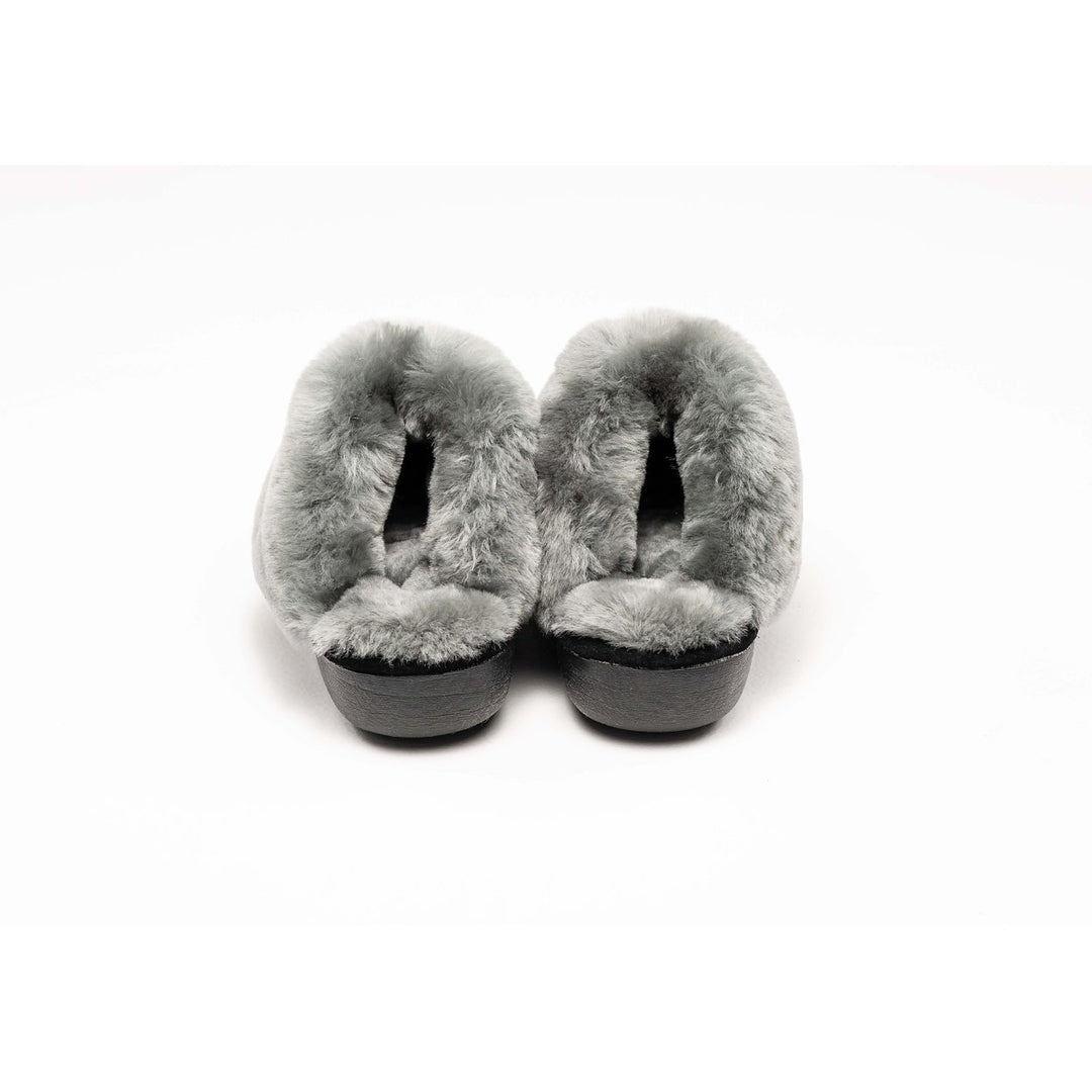 Natural Fashion Marilyn Black Suede Women Slippers 1-Piece Sheepskin Slides Image 9