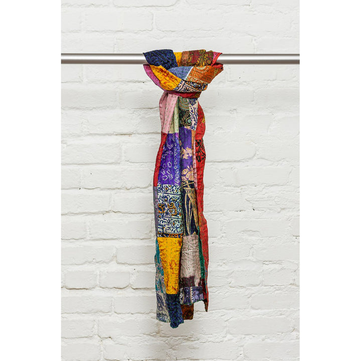 Taj Hotel  Kantha Silk Scarve  1-Piece  Multicolor  18"x72" Image 4