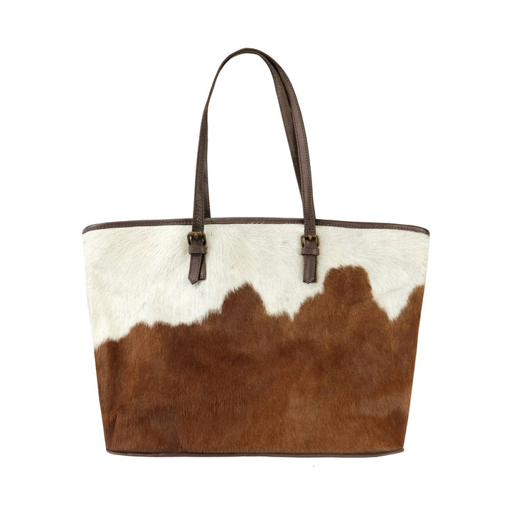 Natural Cowhide Tote Bag 15 Inch Fashion Classic 1-Piece Handmade Variation Image 7