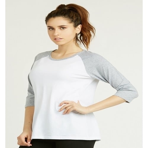 Sofra Womens Baseball Tee 100% Cotton Classic Fit Casual Top Size Color Options Image 2