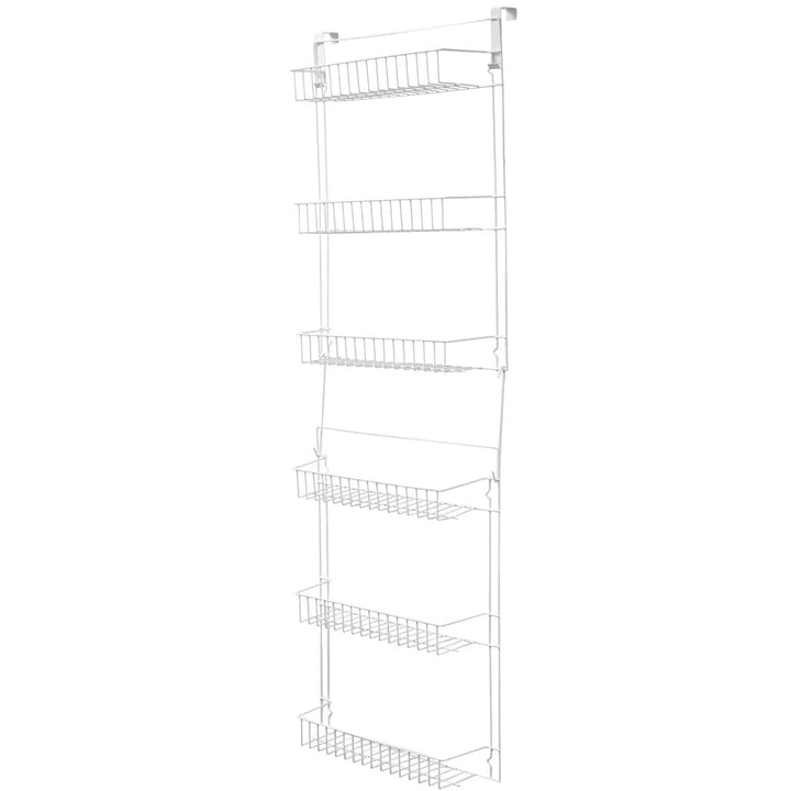 Over the Door Organizer 6-Tier Pantry Shelves Rack for Kitchen Storage White Image 1