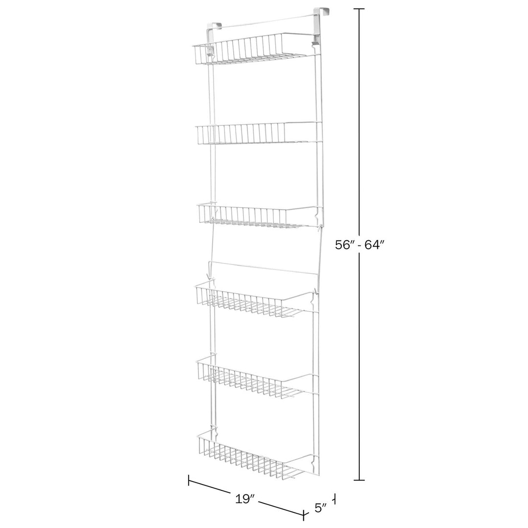 Over the Door Organizer 6-Tier Pantry Shelves Rack for Kitchen Storage White Image 2