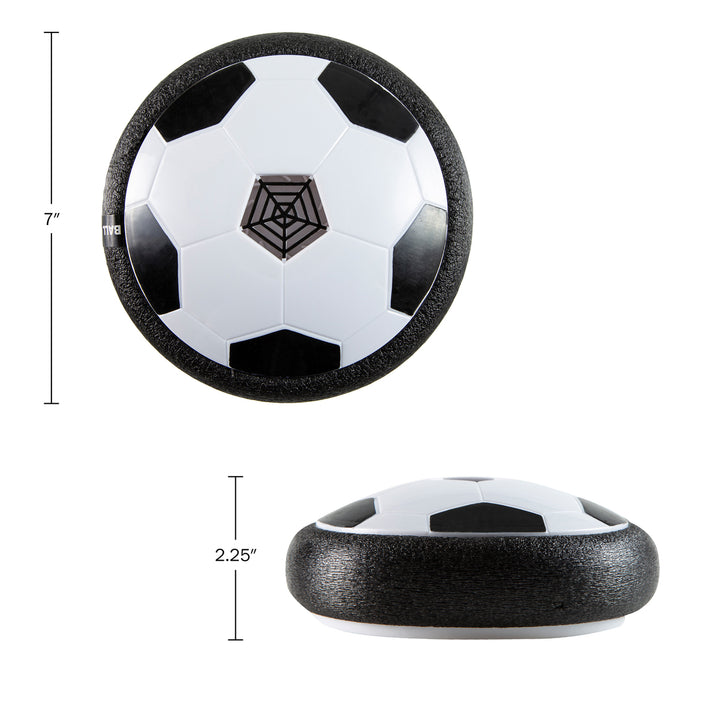 2 Pack Hover Air Soccer Balls with LED Lights Indoor Game Foam Bumpers Black White Image 2