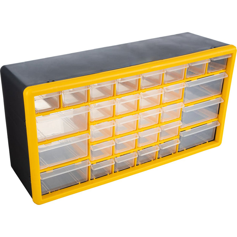 Stalwart 30-Drawer Plastic Organizer Yellow Craft Storage Wall Mount Tabletop Image 1