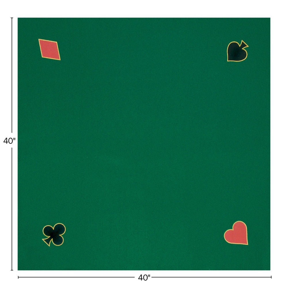 40x40 Green Poker Felt Mat Table Topper Casino Style Poker Card Game Cover Image 2