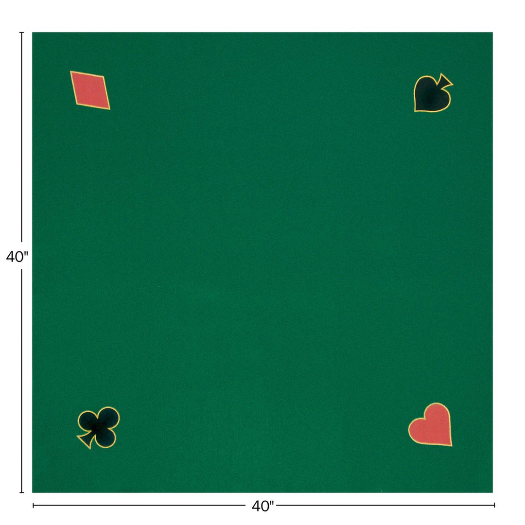 40x40 Green Poker Felt Mat Table Topper Casino Style Poker Card Game Cover Image 2