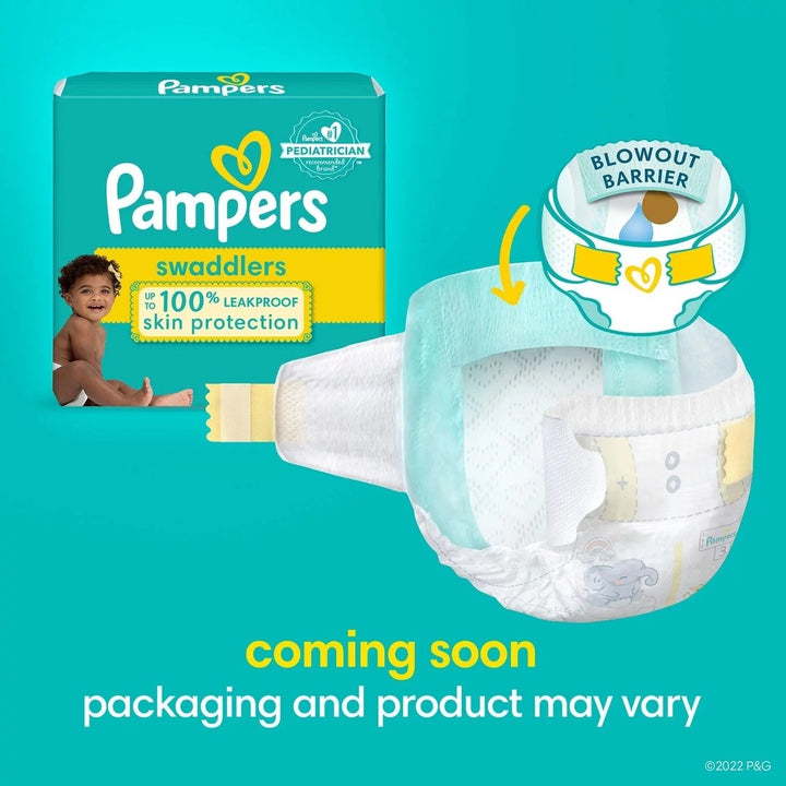Pampers Swaddlers DiapersSize 1 (8-14 Pounds)210 Count Image 2