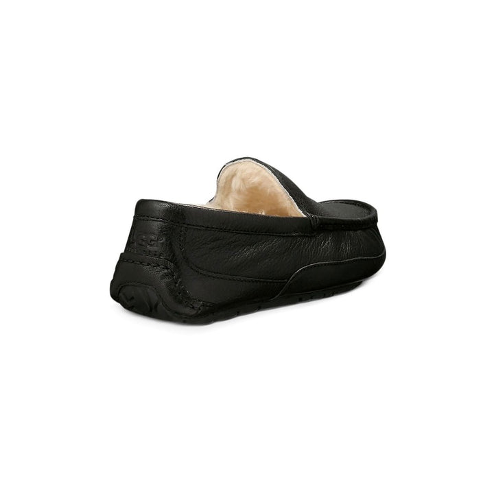 UGG Mens Ascot Black Leather Slipper - 5379B-BLK BLACK Image 4