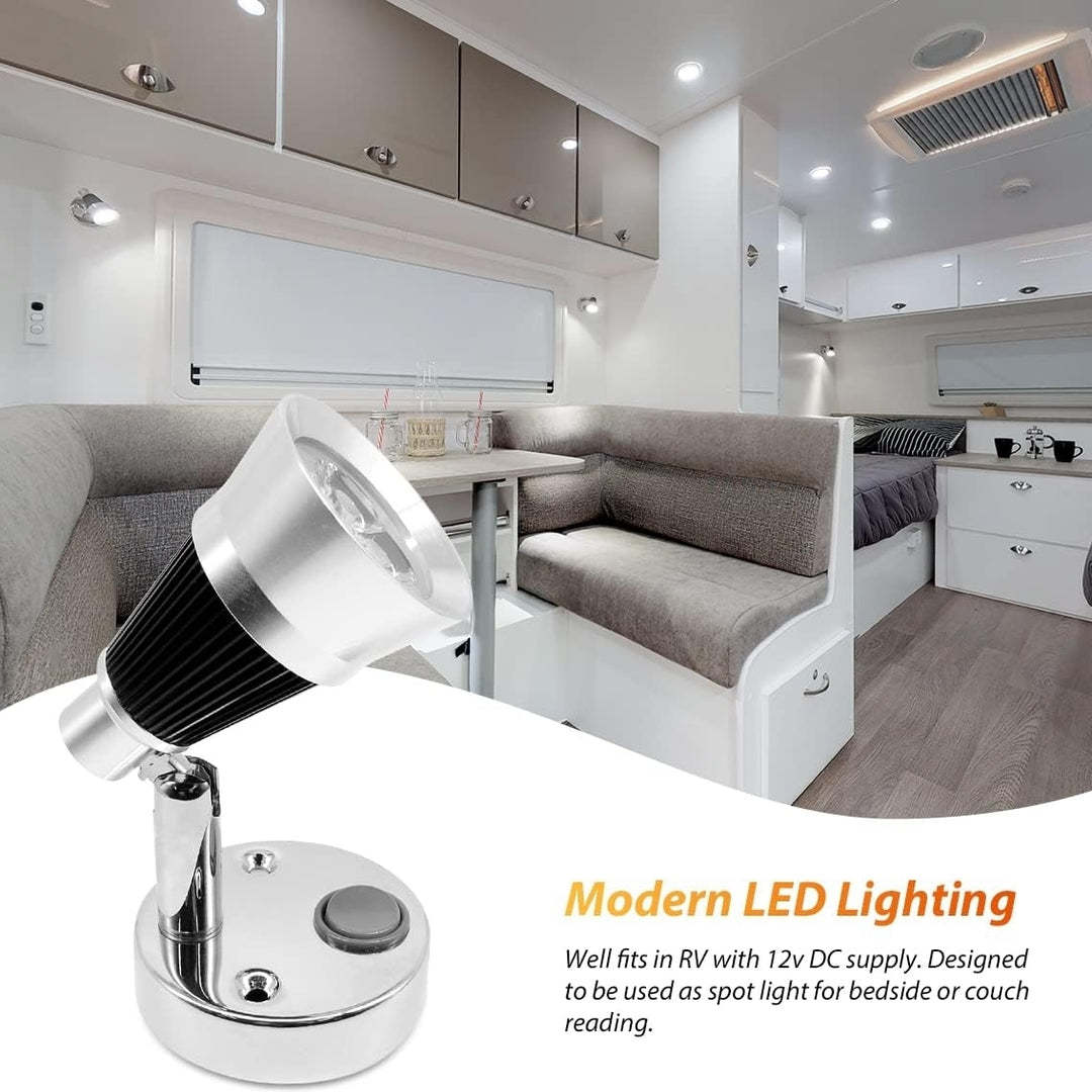 12V LED Bedside Reading Lamps For Rv Wall Light Cool White Image 4