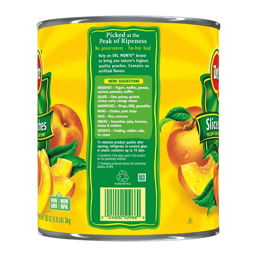 Del Monte Lite Sliced Peaches (105 Ounce) Image 2