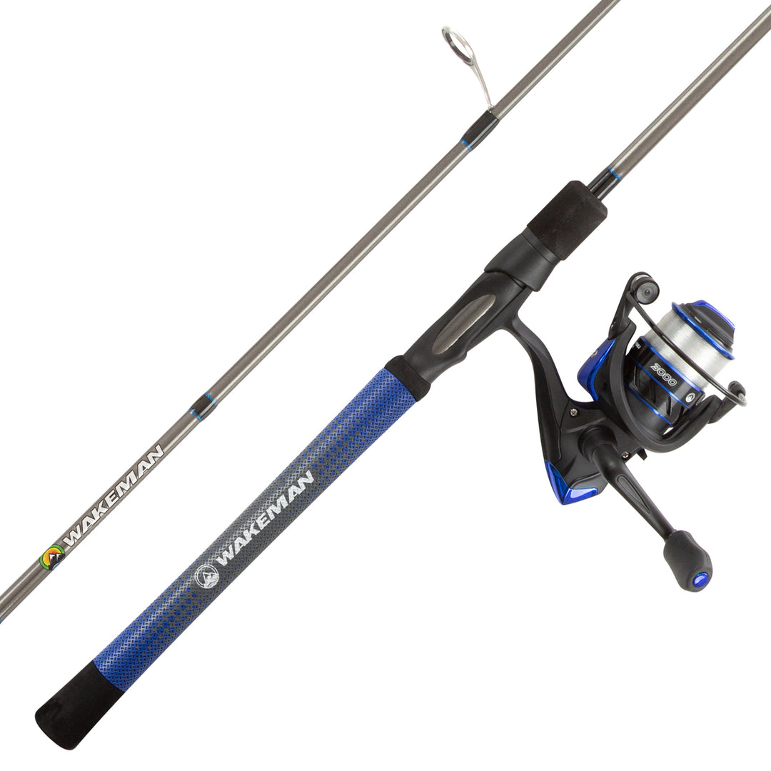 Adult Fishing Rod and Reel Combo Carbon Pole Spinning Reel Blue 6.5 Feet Image 1