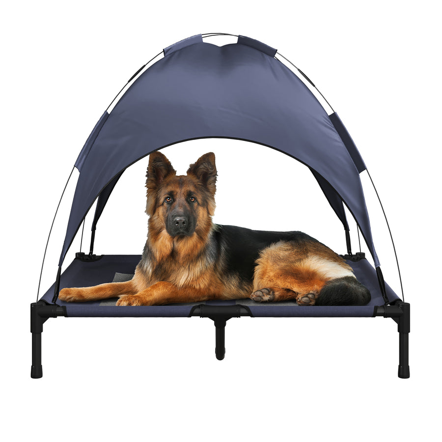 Elevated Dog Bed Canopy 36x30in Pet Bed Indoor/Outdoor Carrying CaseBlue Image 1